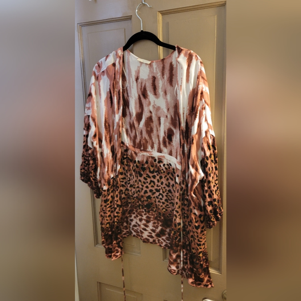* Lovestitch 1x/2x aninal print open cardi